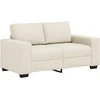 Sofa 2 pcs Smėlio 221 x 80 x 82 cm Lino mišinio audinys