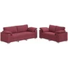 Sofa 2 pcs Vyno raudona 219 x 80 x 82 cm audinys