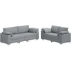 Sofa 2 pcs Šviesiai pilka 219 x 80 x 82 cm audinys