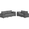 Sofa 2 pcs Tamsiai pilka 219 x 80 x 82 cm audinys