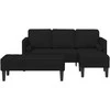 Sofa Sofos komplektas su pagalve 2 pcs Juoda Poliesteris