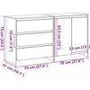Kabalas su stalčių 2 pcs Juoda 70 x 41 x 75 cm Apdirbta mediena