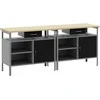 Darbastalio komplektas 2 pcs Juoda ir pilka 200 x 55 x 85 cm