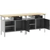 Darbastalio komplektas 2 pcs Juoda ir pilka 200 x 55 x 85 cm