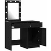 Makiažo stalas 2 pcs Juoda 50 x 41 x 135 cm Apdirbta mediena