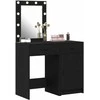 Makiažo stalas 2 pcs Juoda 50 x 41 x 135 cm Apdirbta mediena