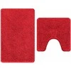 Antisklidus vonios kilimėlių rinkinys 2 pcs Raudona PP
