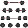 2-in-1 hantelių rinkinys 40kg Juoda ir raudona
