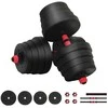 2-in-1 hantelių ir štangos rinkinys 30 kg Juoda ir raudona