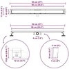 2 viename dušo nutekėjimas Juoda 90 cm Nerūdijantis plienas 304