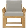 Lauko sofa Poliesteris Balta ir šviesiai pilka