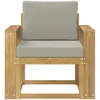 Lauko sofa Poliesteris Balta ir šviesiai pilka