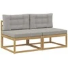 2 Vienetas Lauko Vidurinis Sofa Poliesteris Balta