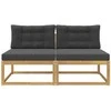 2 Vienetas Lauko Vidurinis Sofa Poliesteris Balta