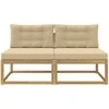 2 Vienetas Lauko Vidurinis Sofa Poliesteris Balta