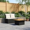 2 Vienetas Sodo vidurinė sofa su pakeliama lentele poliratanas