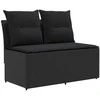 2 Vienetas Sodo vidurinė sofa su pakeliama lentele poliratanas