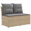 2 Vienetas Sodo vidurinė sofa su pakeliama lentele poliratanas