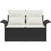 Sodo sofa su pagalve Juoda 141 x 62 x 69cm poliratanas