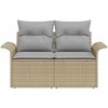 Sodo sofa su pagalve Smėlio 141 x 62 x 69cm poliratanas