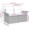Sodo sofa su pagalve Pilka 141 x 62 x 69cm poliratanas