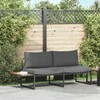 Sodo sofa su pagalve Antracitas 200,5 x 70 x 85,5 cm Plienas