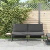 Sodo sofa su pagalve Antracitas 200,5 x 70 x 85,5 cm Plienas