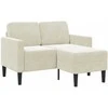 2-vietė sofa su Chaise L formos kremu 125 cm aksomas