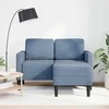 2-vietė sofa su gultu L formos mėlyna 125 cm patalynė