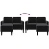 Dvivietė sofa su šezlongu, L formos, juoda, 125 cm, aksominis