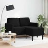 Dvivietė sofa su šezlongu, L formos, juoda, 125 cm, aksominis