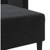 Dvivietė sofa su šezlongu, L formos, juoda, 125 cm, aksominis