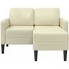 2-vietė sofa su krėslu L formos kreminė 125 cm dirbtinė oda