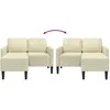 2-vietė sofa su krėslu L formos kreminė 125 cm dirbtinė oda