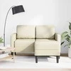 2-vietė sofa su krėslu L formos kreminė 125 cm dirbtinė oda