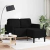 2-vietė sofa su L formos juodu 125 cm audiniu
