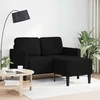2-vietė sofa su L formos juodu 125 cm audiniu