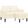 2-vietė sofa su L-formos kreminės kėdutės 125 cm patalyne