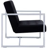 2-vietė sofa su porankiais juoda chromo ir aksomo