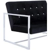 2-vietė sofa su porankiais juoda chromo ir aksomo
