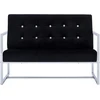2-vietė sofa su porankiais juoda chromo ir aksomo