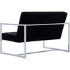 2-vietė sofa su porankiais juoda chromo ir aksomo