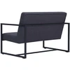 2-vietė sofa su porankiais tamsiai pilka plienu ir audiniu