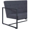 2-vietė sofa su porankiais tamsiai pilka plienu ir audiniu