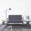 2-vietė sofa su porankiais tamsiai pilka plienu ir audiniu