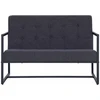 2-vietė sofa su porankiais tamsiai pilka plienu ir audiniu