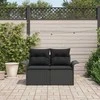 Sodo sofa su pagalve Juoda 141 x 62 x 69cm poliratanas
