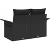 Sodo sofa su pagalve Juoda 141 x 62 x 69cm poliratanas