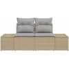 Sodo sofa su pagalve Smėlio 184 x 62 x 69 cm poliratanas