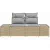 Sodo sofa su pagalve Smėlio 184 x 62 x 69 cm poliratanas